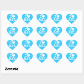 Ik hou van ASL (kleur) Hart Sticker (Vel)