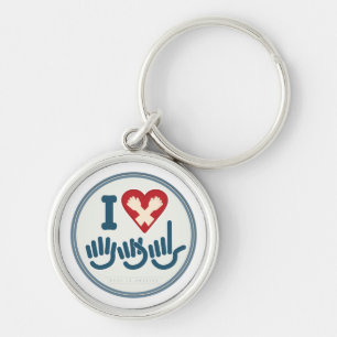 Ik hou van ASL. Sleutelhanger