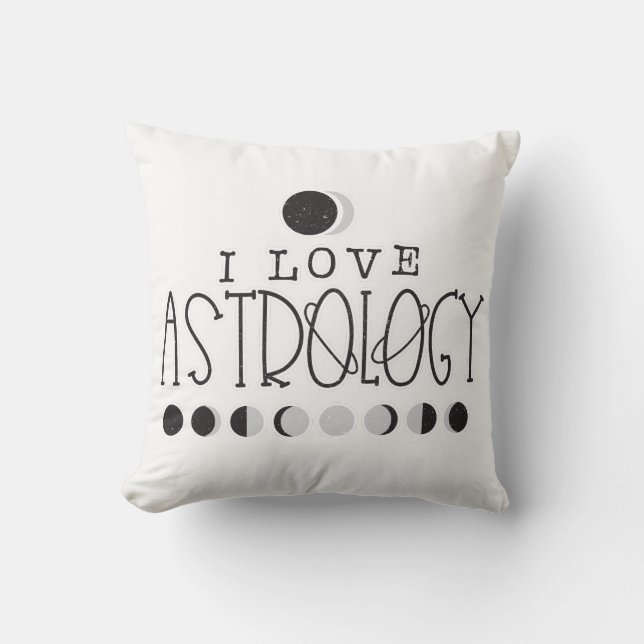 Ik hou van Astrologie Zon- en Maanfasen Kussen (Voorkant)