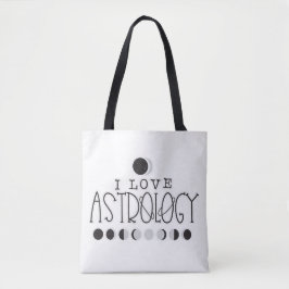 Ik hou van Astrologie Zon- en Maanfasen Tote Bag