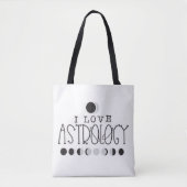 Ik hou van Astrology Sun & Moon Phases Tote Bag (Voorkant)