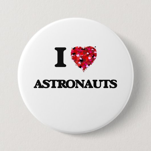 Ik hou van Astronauts Ronde Button 7,6 Cm (Voorkant)