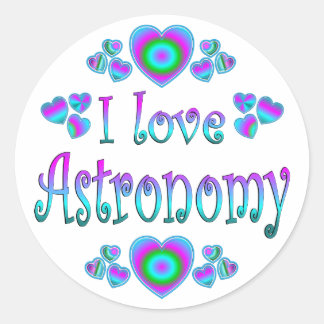 Ik hou van astronomie ronde sticker