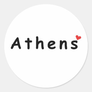 Ik hou van Athene Griekenland Ronde Sticker