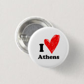 Ik hou van Athene Ronde Button 3,2 Cm (Voorkant /achterkant)