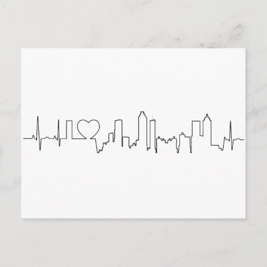 Ik hou van Atlanta in een buitengewone ecg stijl Briefkaart (Voorkant)