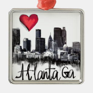 Ik hou van Atlanta Metalen Ornament