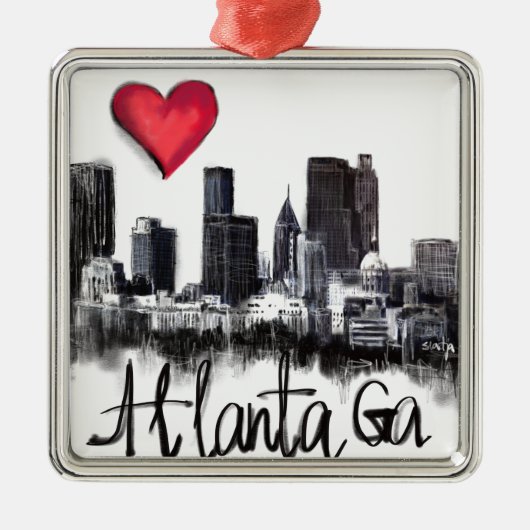Ik hou van Atlanta Metalen Ornament (Voorkant)