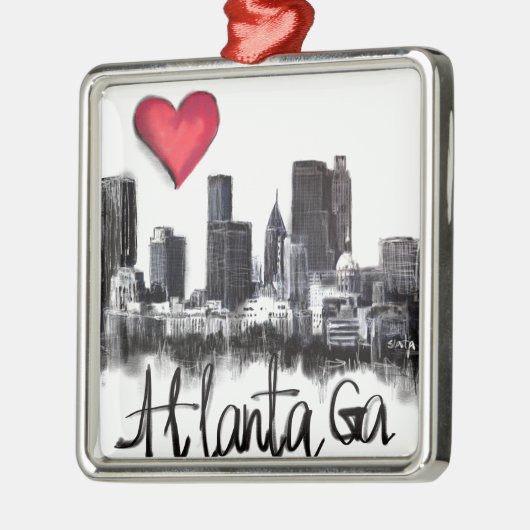 Ik hou van Atlanta Metalen Ornament (Links)