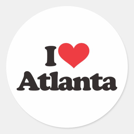 Ik hou van Atlanta Ronde Sticker (Voorkant)