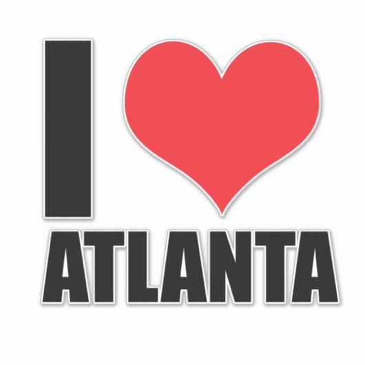 Ik hou van Atlanta USA Sticker (Voorkant)