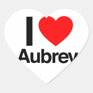 ik hou van aubrey hart sticker