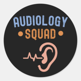 Ik hou van audiologie, audiologie team ronde sticker