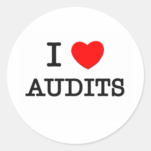 Ik hou van audits ronde sticker (Voorkant)