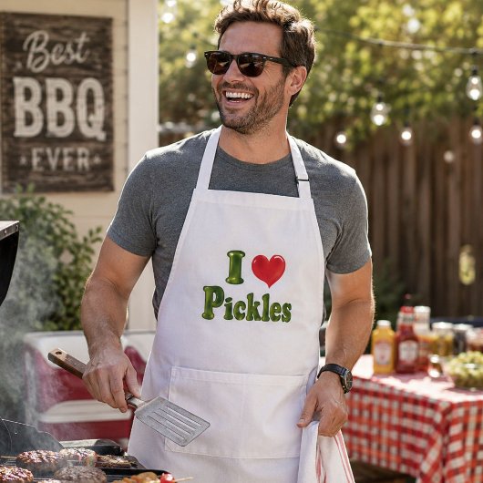 Ik hou van augurken Funny BBQ-schort Standaard Schort