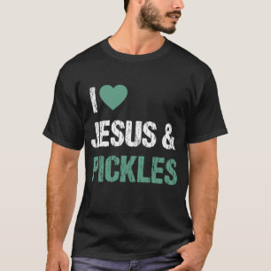 Ik hou van augurken & Jezus Funny augurk liefhebbe T-shirt