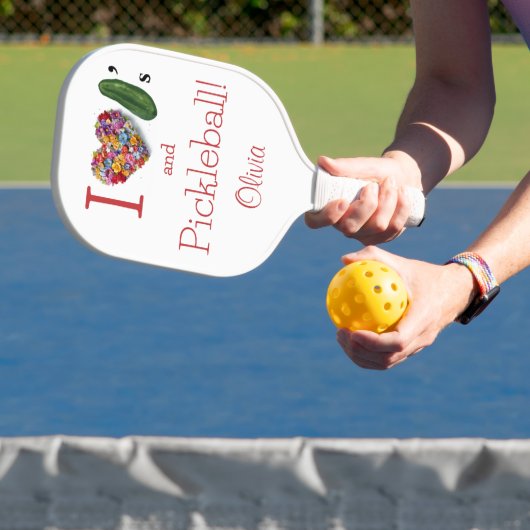 Ik hou van augurken & Pickleball gepersonaliseerd Paddle (Insitu)