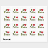 Ik hou van augurken vierkante sticker (Vel)