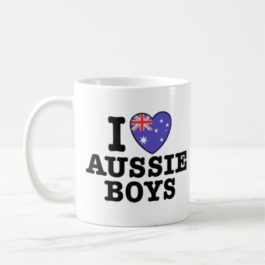 Ik hou van Aussie Boys Koffiemok (Links)