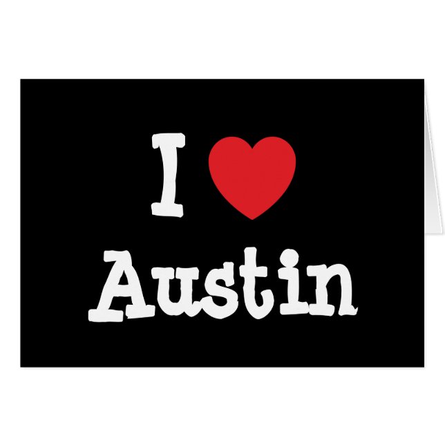 Ik hou van Austin hart T-Shirt (Voorkant Horizontaal)