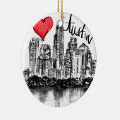 Ik hou van Austin Keramisch Ornament (Rechts)