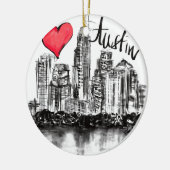 Ik hou van Austin Keramisch Ornament (Links)
