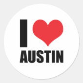 Ik hou van Austin Ronde Sticker (Voorkant)