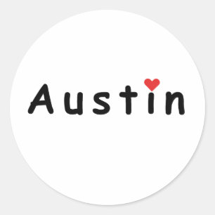 Ik hou van Austin Ronde Sticker