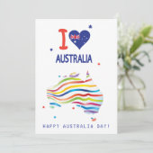 "Ik hou van AUSTRALIË" Australië Dag 26 januari Feestdagenkaart (Staand voorkant)