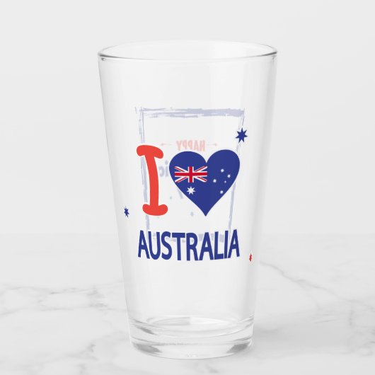 "Ik hou van AUSTRALIË" Australië Dag 26 januari Glas (Voorkant)
