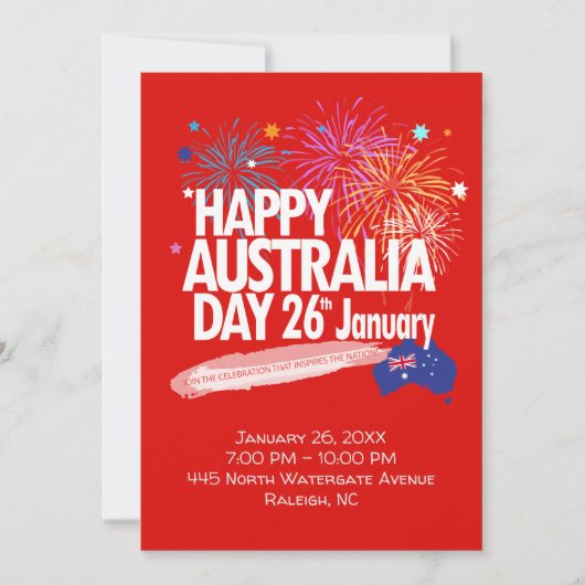 "IK HOU VAN AUSTRALIË" Australië Dag 26 januari Kaart (Voorkant)