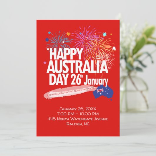 "IK HOU VAN AUSTRALIË" Australië Dag 26 januari Kaart (Staand voorkant)