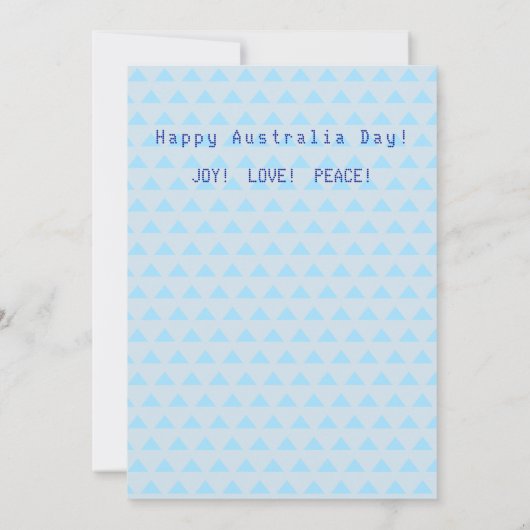 "IK HOU VAN AUSTRALIË" Australië Dag 26 januari Kaart (Achterkant)