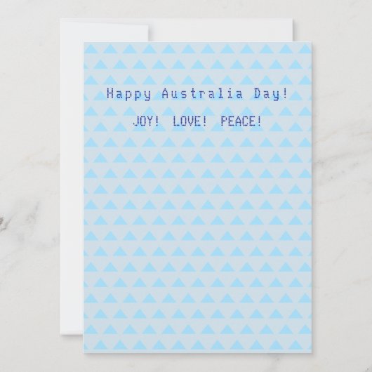 "IK HOU VAN AUSTRALIË" Australië Dag 26 januari Kaart (Achterkant)