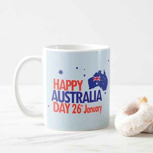 "Ik hou van AUSTRALIË" Australië Dag 26 januari Koffiemok (Met donut)