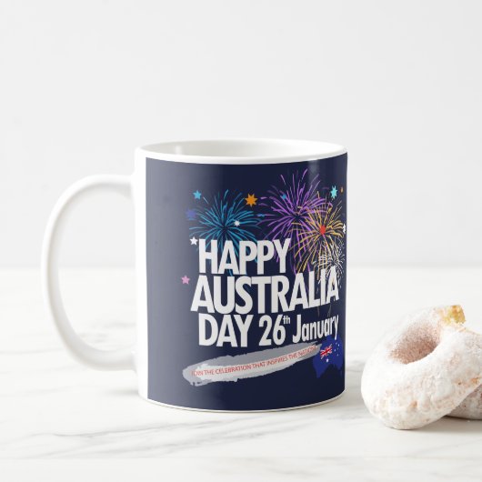 "Ik hou van AUSTRALIË" Australië Dag 26 januari Koffiemok (Met donut)