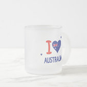 "Ik hou van AUSTRALIË" Australië Dag 26 januari Matglas Koffiemok (Voorkant rechts)