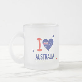 "Ik hou van AUSTRALIË" Australië Dag 26 januari Matglas Koffiemok