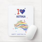 "Ik hou van AUSTRALIË" Australië Dag 26 januari Muismat (Met muis)