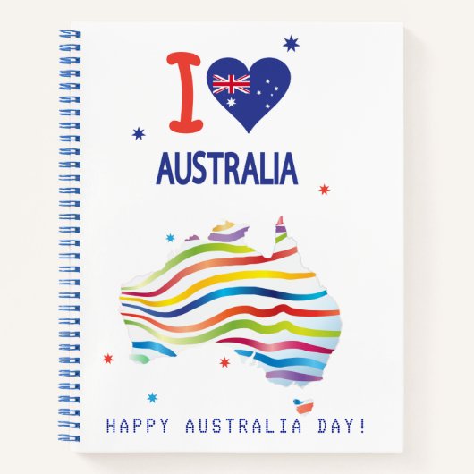"Ik hou van AUSTRALIË" Australië Dag 26 januari Notitieboek (Voorkant)