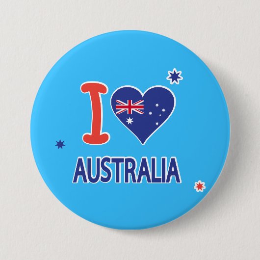 "Ik hou van AUSTRALIË" Australië Dag 26 januari Ronde Button 7,6 Cm (Voorkant)