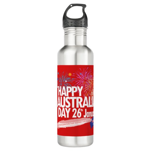 "Ik hou van AUSTRALIË" Australië Dag 26 januari Waterfles (Voorkant)