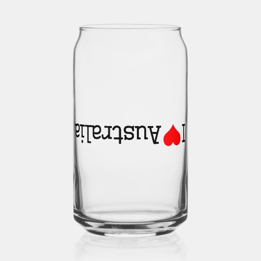 Ik hou van Australië Blikvorm Glas (Voorkant)