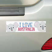 Ik hou van Australië grijs Koala Beer Bumpersticker (Op auto)