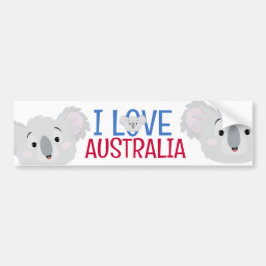 Ik hou van Australië grijs Koala Beer Bumpersticker