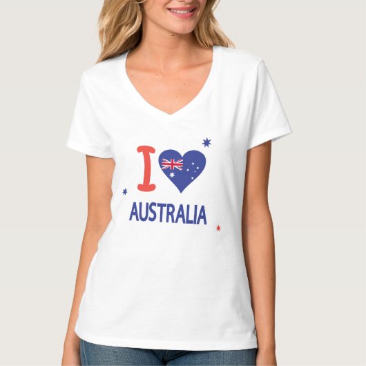 Ik hou van AUSTRALIË Happy Australia Day 26 januar T-shirt (Voorkant)