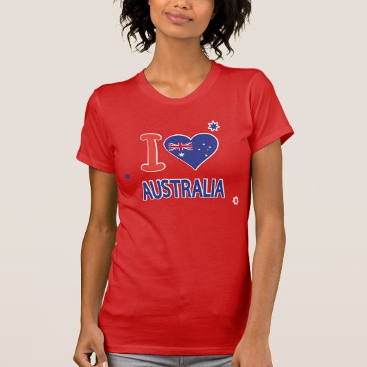 Ik hou van AUSTRALIË Happy Australia Day 26 januar T-shirt (Voorkant)