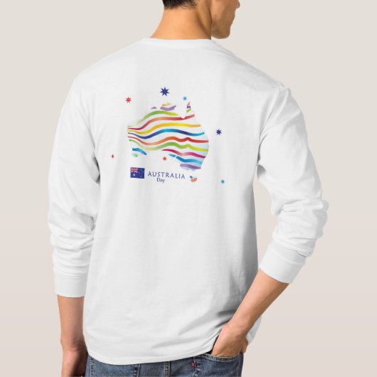 Ik hou van AUSTRALIË Happy Australia Day 26 januar T-shirt (Achterkant)