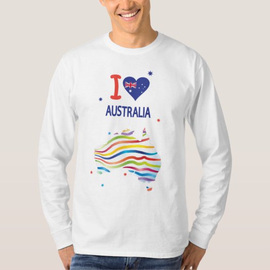 Ik hou van AUSTRALIË Happy Australia Day 26 januar T-shirt (Voorkant)