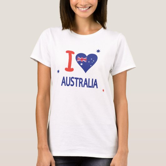 Ik hou van AUSTRALIË Happy Australia Day 26 januar T-shirt (Voorkant)